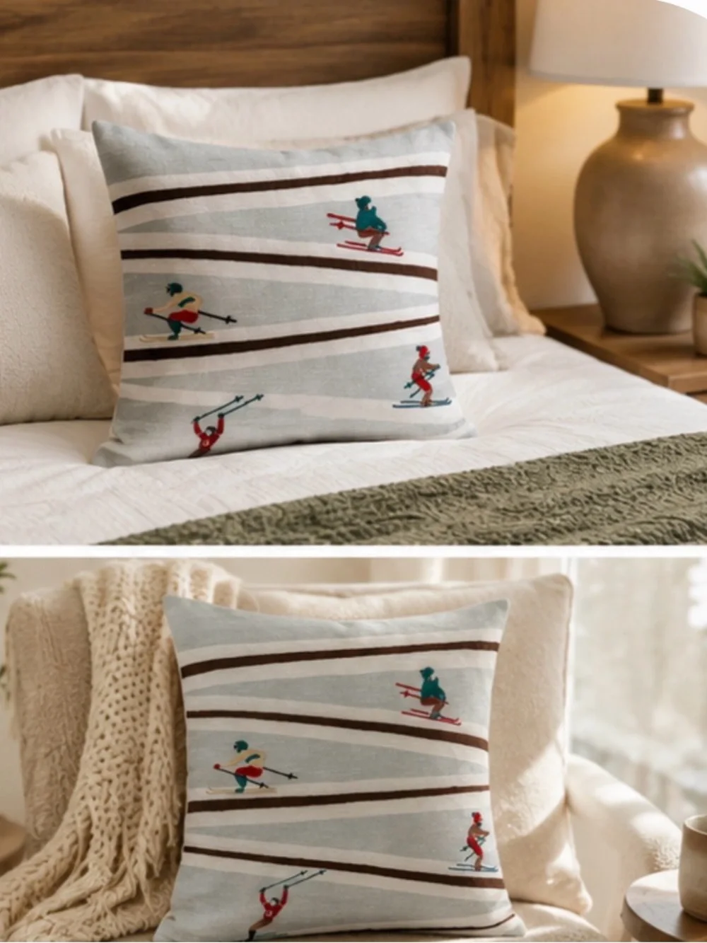 West Elm Skiers Pillow Cover 20x20
